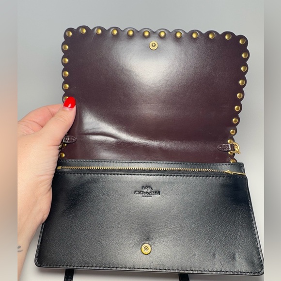 Coach Hayden Foldover Crossbody Clutch with Scalloped Edges & Rivets #76200 - Picture 5 of 15